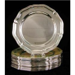 A SET OF TWELVE COHR, DENMARK ATLA EPNS SHAPED CIRCULAR SERVICE PLATES