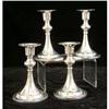 Image 1 : TWO PAIR OF SIMILAR STERLING SILVER WEIGHTED CANDLESTICKS