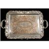 Image 1 : A SILVER ON COPPER DOUBLE HANDLED TRAY