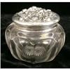 Image 2 : THREE STERLING SILVER LIDDED GLASS DRESSER JARS