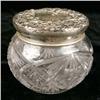 Image 5 : THREE STERLING SILVER LIDDED GLASS DRESSER JARS