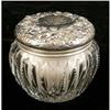 Image 8 : THREE STERLING SILVER LIDDED GLASS DRESSER JARS