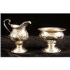Image 1 : AN ENGLISH SILVER FOOTED OPEN SUGAR BOWL AND CREAM JUG SET