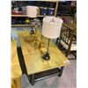 Image 2 : INDUSTRIAL STYLE COFFEE TABLE WITH 4 LAMPS 30 X 60"