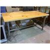 Image 2 : INDUSTRIAL STYLE WOOD TOP TABLE 36 X 72"