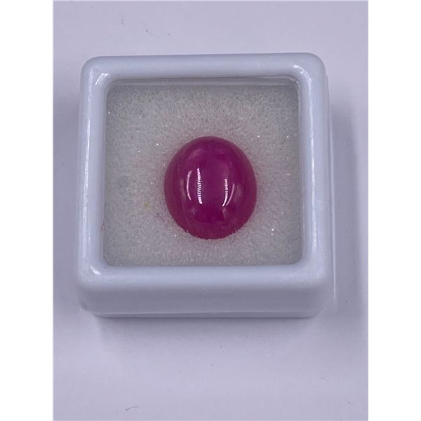 NATURAL RUBY CABOCHON 10.31CT, 13.20 X 11.30 X 6.30MM, OVAL CUT, TRANSLUCENT, MADAGASCAR, POSSIBLE