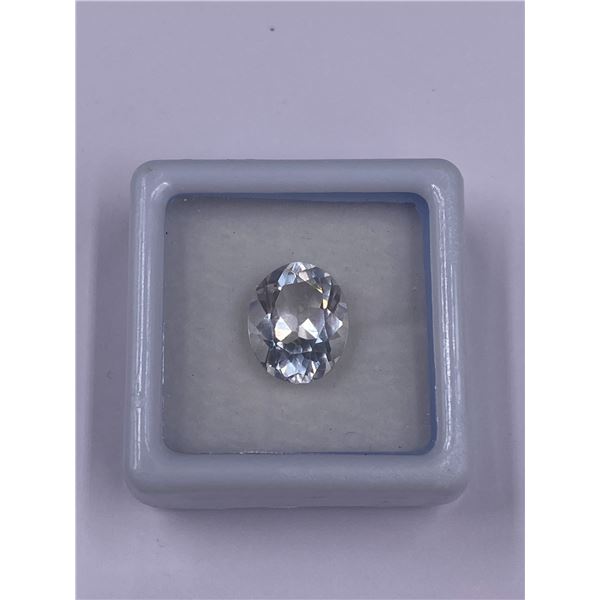 WHITE TOPAZ 3.91CT, 11.0 X 9.0 X 5.6MM, OVAL CUT, VVS EYE CLEAN CLARITY, BRAZIL, CVD