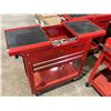 Image 2 : RED 2-DRAWER ROLLING CART WITH OPENING TOP