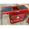 Image 2 : RED 2-DRAWER ROLLING CART WITH OPENING TOP