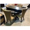 Image 2 : BLACK ROUND TABLE & 4 CHAIRS (INCLUDES LEAF)