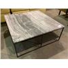Image 1 : MARBLE TOP COFFEE TABLE CHIP CORNER 39.5 X 39.5"