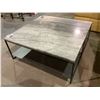 Image 2 : MARBLE TOP COFFEE TABLE CHIP CORNER 39.5 X 39.5"