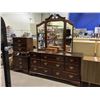 Image 1 : DEILCRAFT 8 DRAWER DRESSER WITH TRIPLE MIRROR & 2 3 DRAWER NIGHTSTANDS