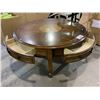 Image 2 : ROLLING COFFEE TABLE 40" DIAMETER