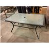 Image 1 : GLASS TOP PATIO TABLE 66" X 38"