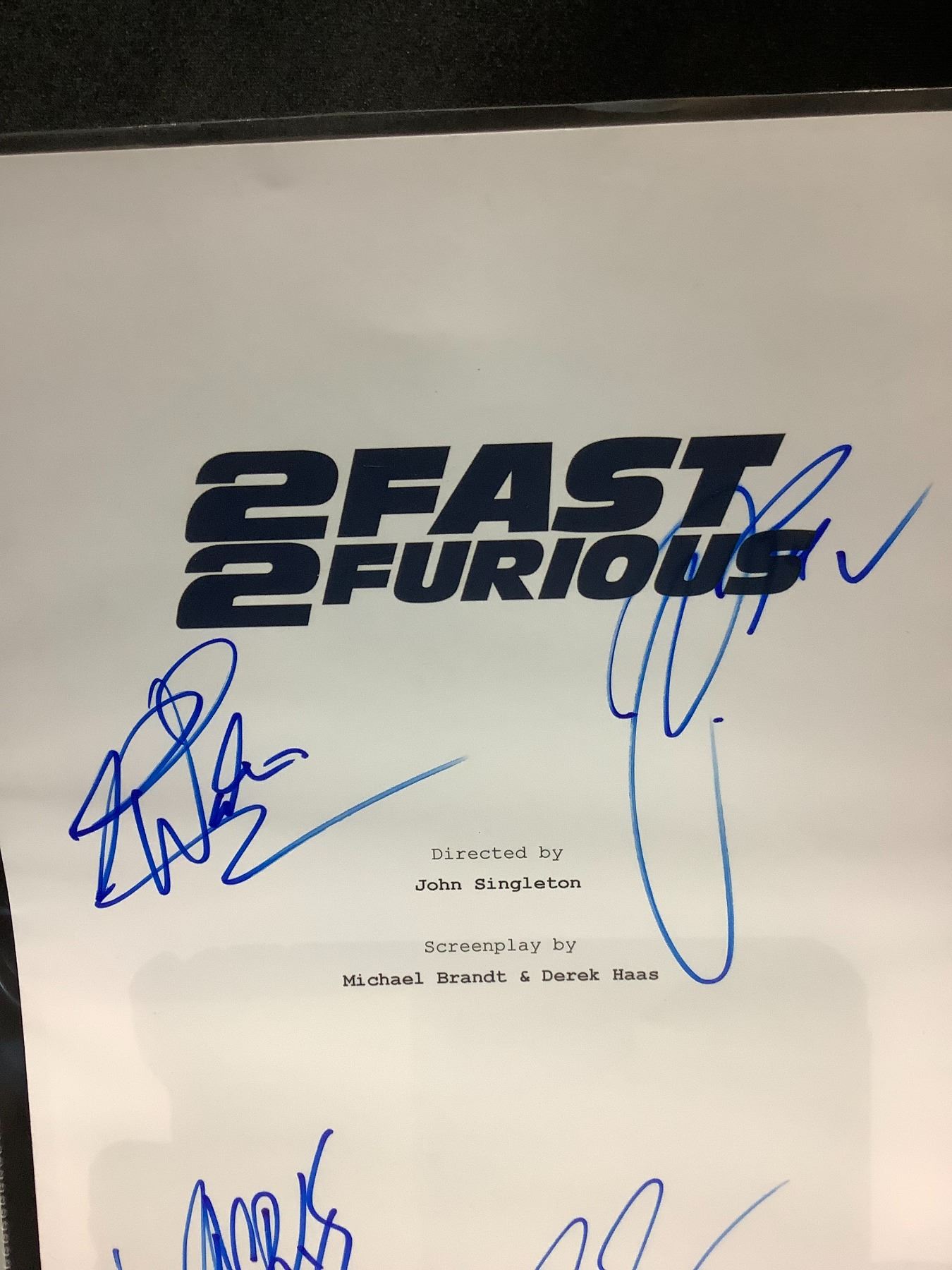2 FAST 2 FURIOUS AUTOGRAPHED SCRIPT COVER WITH COA: PAUL WALKER, TYRESE ...