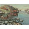 Image 1 : OIL PAINTING QUIET HARBOR SCENE