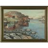 Image 2 : OIL PAINTING QUIET HARBOR SCENE