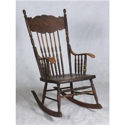 CIRCA 1890 AMERICAN PRESSBACK ROCKER