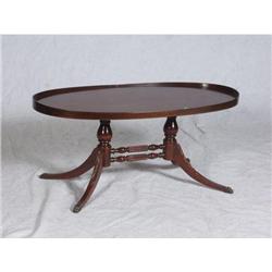 REGENCY STYLE MAHOGANY TRAY TOP COFFEE TABLE