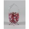 Image 1 : ART GLASS PINK SPANGLED BASKET THORNY HANDLE