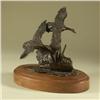 Image 1 : BOB WINGHIP SIGNED BRONZE GEESE FLYING OVER MARSH