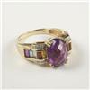Image 1 : AMETHYST AND MULTI GEMSTONE RING IN 14K GOLD