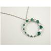 Image 1 : EMERALD AND DIAMOND 14K WHITE GOLD PENDANT W/CHAIN