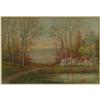 Image 1 : WATERCOLOR GEORGE F. FULLER FALL LANDSCAPE
