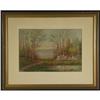 Image 2 : WATERCOLOR GEORGE F. FULLER FALL LANDSCAPE