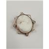 Image 1 : SHELL CAMEO WITH 14K FRAME WITH DIAMONDS & PEARLS