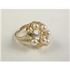 Image 1 : CULTURED PEARL, DIAMOND AND 14K GOLD LADY'S RING