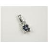 Image 1 : SAPPHIRE, DIAMOND, & 14K WHITE GOLD PENDANT
