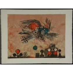 LIMITED EDITION LITHOGRAPH JACQUOT PIERRE BIRD