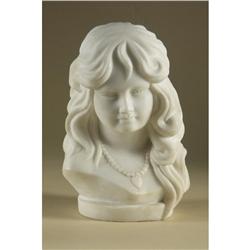 WHITE MARBLE CONTINENTAL BUST YOUNG GIRL