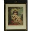 Image 1 : MEZZOTINT ELIZABETH GULLAND(?) GIRL W/ DOG VINTAGE