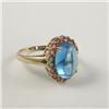 Image 1 : BLUE TOPAZ, TOURMALINE & DIAMOND LADY'S RING