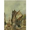 Image 1 : OIL PAINTING DEVOGEL AMSTERDAM STREET SCENE