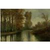 Image 1 : OIL PAINTING RIVER LANDSCAPE EARLY 20TH CENTURY