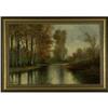 Image 2 : OIL PAINTING RIVER LANDSCAPE EARLY 20TH CENTURY