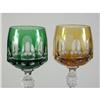 Image 2 : CUT TO CLEAR COLORED GLASS GOBLETS