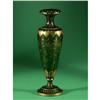 Image 1 : BOHEMIAN GREEN AND GILT ART GLASS VASE