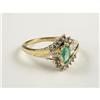 Image 1 : EMERALD AND COGNAC DIAMOND IN 10K GOLD RING