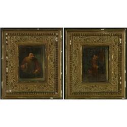 PAIR OF OIL PAINTINGS C. CANTINEAU ANTIQUE