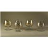 Image 1 : CONTINENTAL GLASS BRANDY SNIFTERS GILT SCROLLWORK
