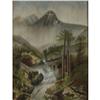 Image 1 : PASTEL DRAWING LANDSCAPE CROSS VINTAGE