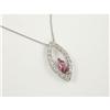 Image 1 : PINK TOURMALINE AND DIAMOND PENDANT WITH CHAIN