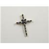 Image 1 : SAPPHIRE & DIAMOND CROSS FROM PENDANT IN 14K