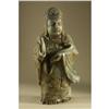 Image 1 : LARGE CARVED GREEN STONE QUAN YIN SCULPTURE