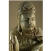 Image 2 : LARGE CARVED GREEN STONE QUAN YIN SCULPTURE